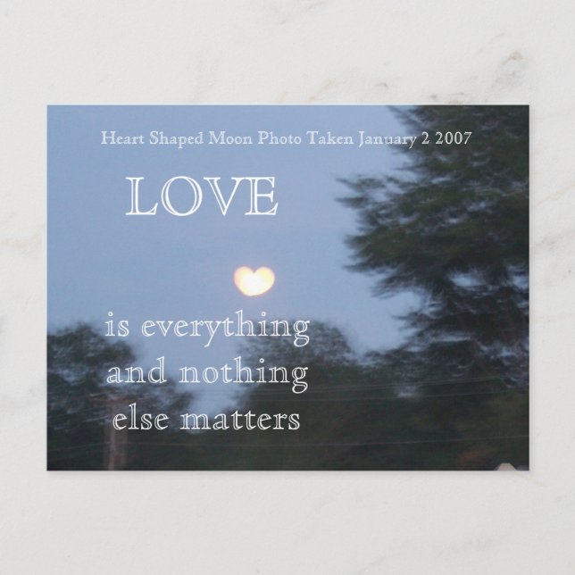Cartão postal Lua em forma de coração (Frente)