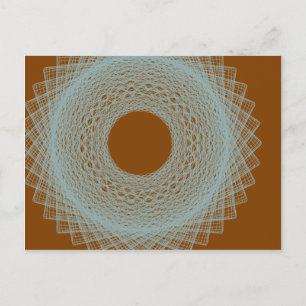 Cartão Postal lua marrom irradiando luz branca arte abstrato