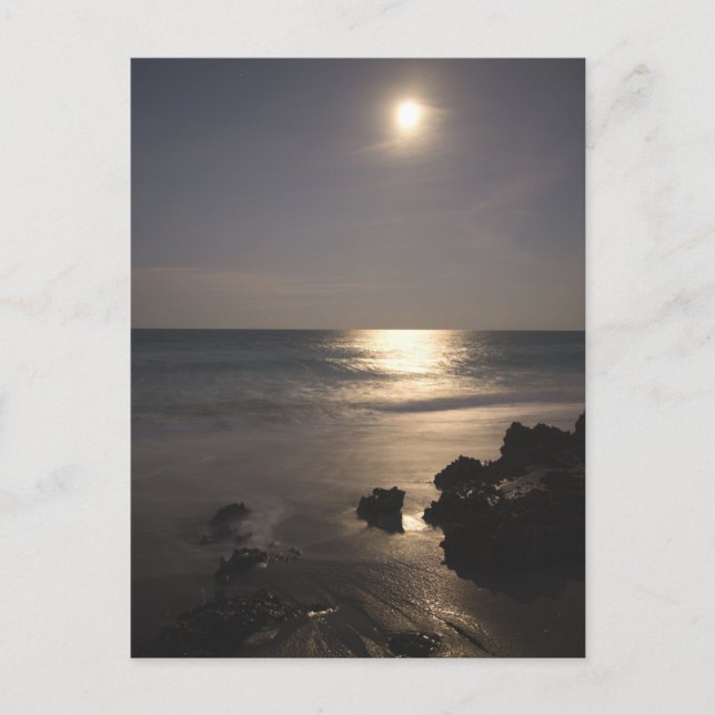 Cartão Postal Lua Nascente Sobre o Oceano (Frente)