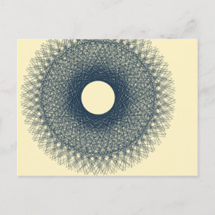 Cartão Postal Lua radiando luz negra abstrato arte