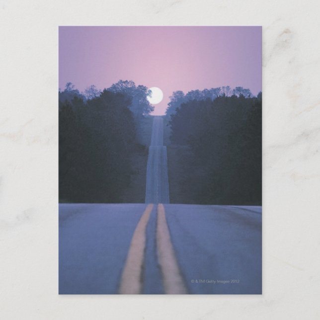 Cartão Postal Lua sobre estrada aberta (Frente)