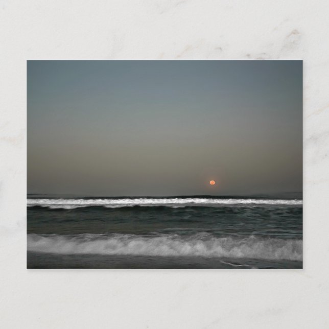 Cartão Postal Lua Sobre Ondas (Frente)