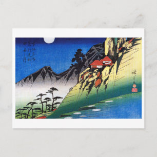 Cartão Postal Lua sobre Paisagem de Montanha, Hiroshige, Ukiyo-e