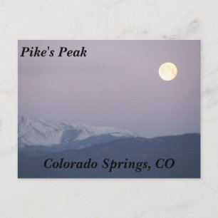 Cartão Postal Lua Sobre Pike's Peak