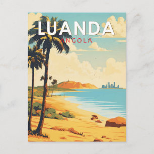 Cartão Postal Luanda Angola Viagem Arte Vintage