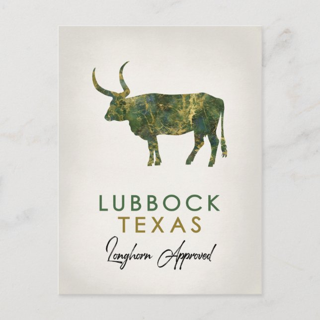 Cartão Postal Lubbock Texas Dark Marble (Frente)