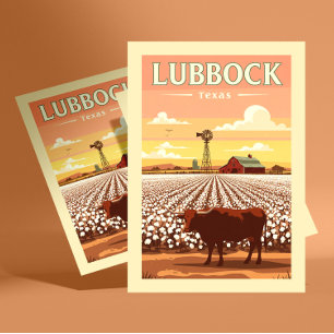 Cartão Postal Lubbock Texas Vintage