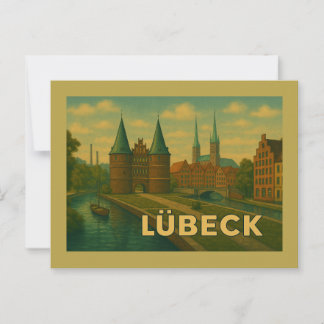 Cartão Postal Lübeck Alemanha Arte da Cidade