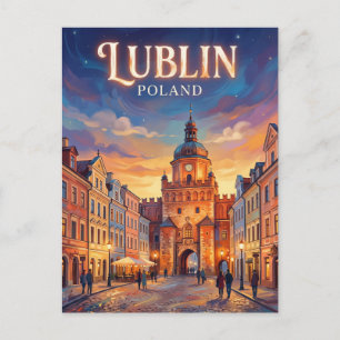 Cartão Postal Lublin Cidade Velha Polônia