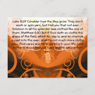 Cartão Postal Lucas 12:27 Observem como crescem os lírios.