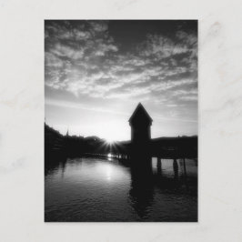 Cartão Postal Lucerne Chapel Bridge sunrise