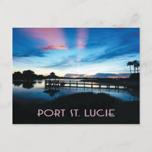 Cartão Postal Lucie, Flórida, Dock no Cartão-postal Noturno