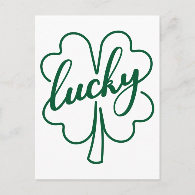 Cartão Postal Lucky Clover Shamrock Leaf St. Patrick's Day Gift (Frente)