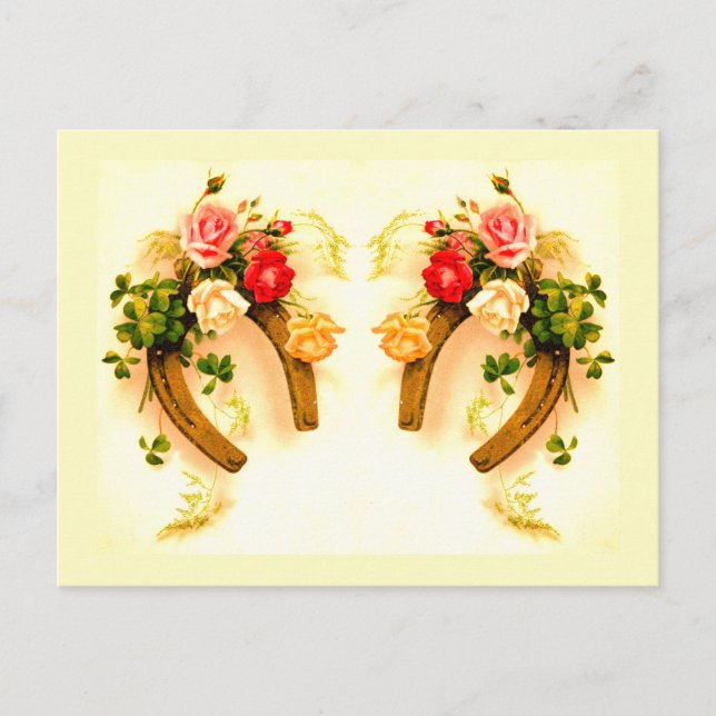 Cartão Postal Lucky ferradura a arte da safra (Frente)