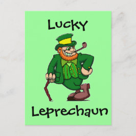 Cartão Postal Lucky Happy Irish Leprechaun