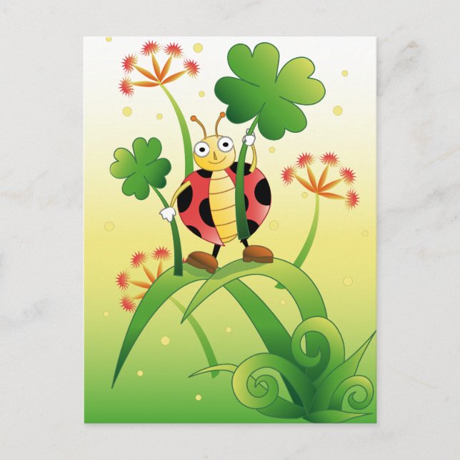 Cartão Postal Lucky Ladybird (Frente)