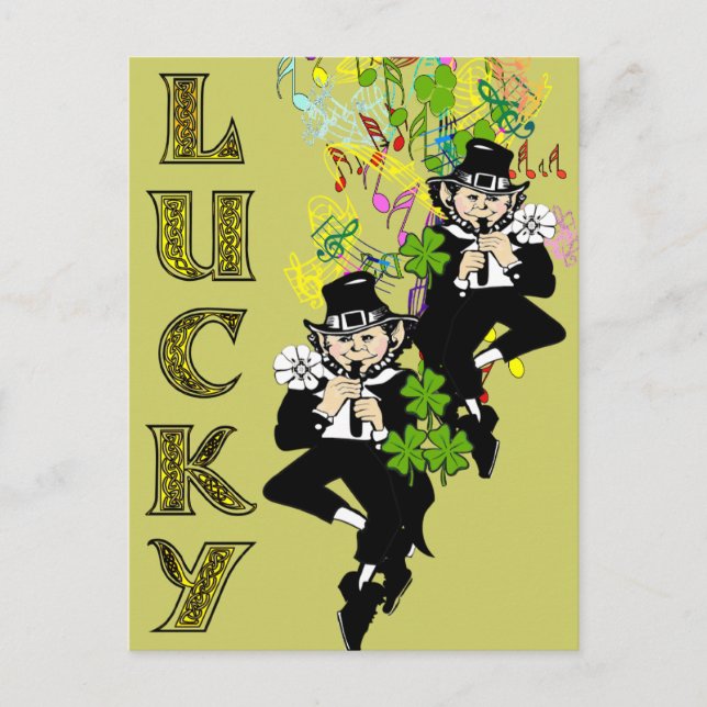 Cartão Postal Lucky Leprechaun (Frente)
