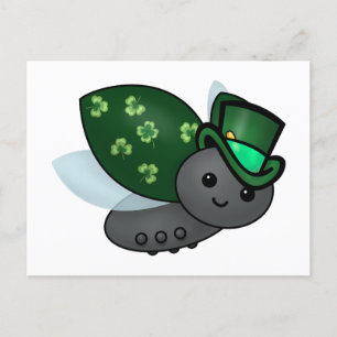 Cartão Postal Lucky Leprechaun Ladybug
