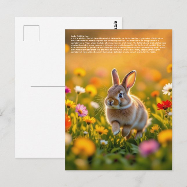 Cartão Postal Lucky Rabbit Foot (Frente/Verso)