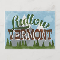 Ludlow Vermont Divertido Retro Montanhas Snowy