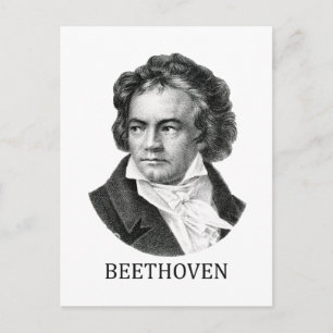 Cartão Postal Ludwig van Beethoven, preto