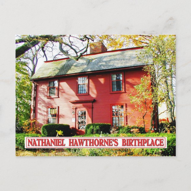 Cartão Postal Lugar de nascimento de Nathaniel Hawthorne, Salem, (Frente)