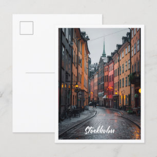 Cartão Postal Lugar famoso da Suecia Art de Estocolmo