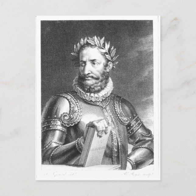 Cartão Postal Luiz Vaz de Camoes gravado por B. Roger (Frente)