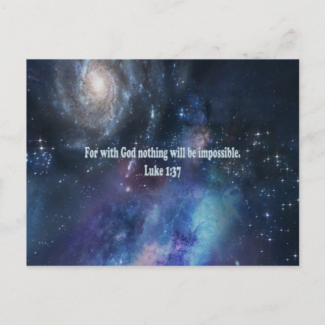 Cartão Postal Luke 1:37 (Frente)