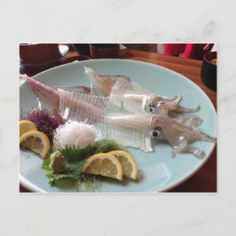 Cartão Postal Lula Sashimi Refeição Japonesa Servindo Almoço Jan