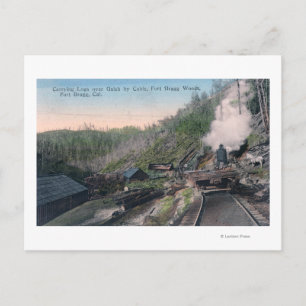 Cartão Postal Lumberjacks Logs de Carregando sobre Gulch por Cab