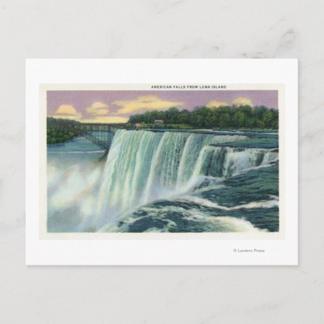 Cartão Postal Luna Island View of American Falls (Frente)