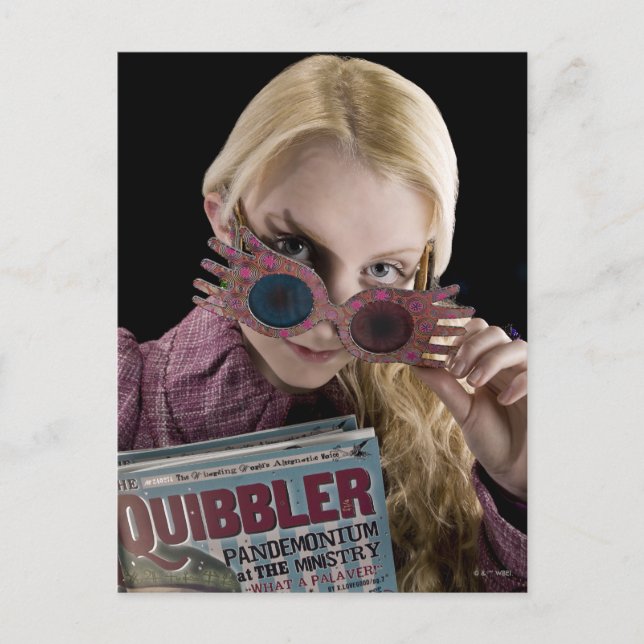 Cartão Postal Luna Lovegood Peeks Sobre Óculos (Frente)