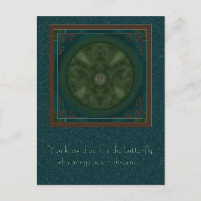 Cartão Postal Luna Moth Mandala (Frente)