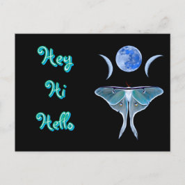 Cartão Postal Luna Moth Triple Moon Olá Olá