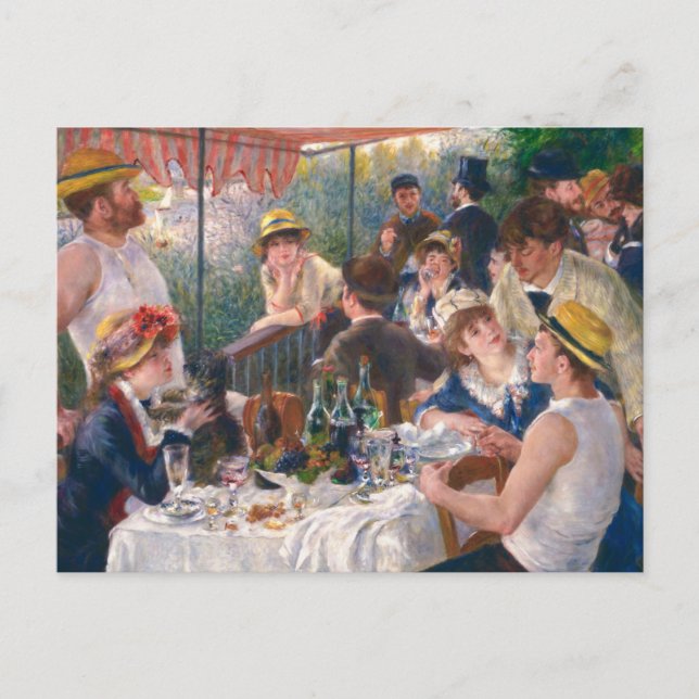 Cartão Postal Luncheon do Partido Barco, 1880 por Renoir (Frente)