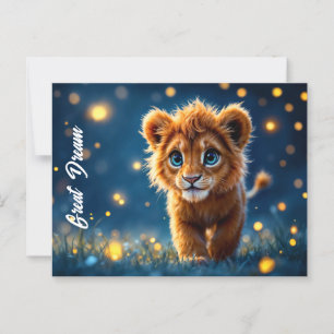 Cartão Postal Lúpulo de pelúcia adorável com olhos cintilantes