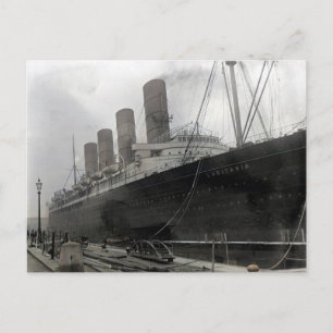 Cartão Postal Lusitânia Docas de Liverpool 1906 Transatlântico V