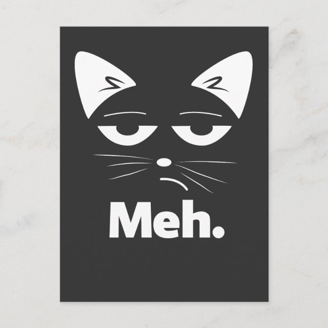 Cartão Postal Lustige Katze Sarkastisches Kitten Meh (Frente)