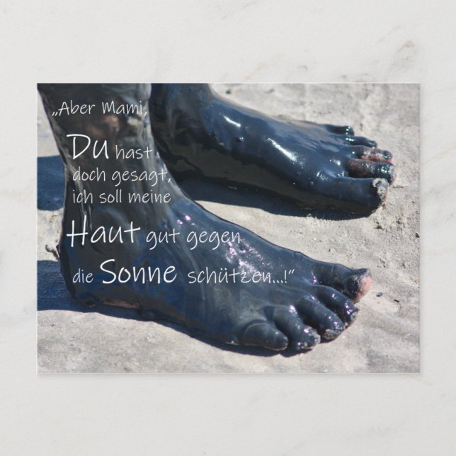 Cartão Postal Lustige Urlaubsgrüße mit schlammigen Füßen (Frente)