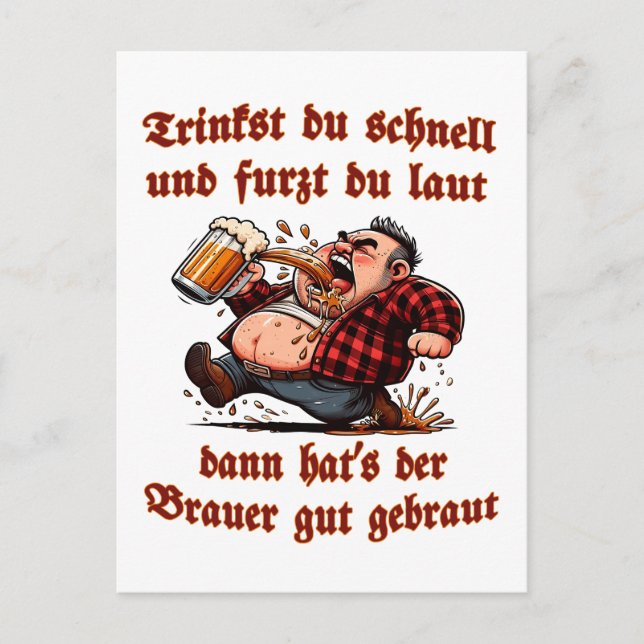 Cartão Postal Lustiger Bier Trinkspruch mit Schlacki (Frente)