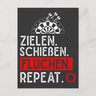 Cartão Postal Lustiger Dart Spruch Dartscheibe Probleme Darts Mä