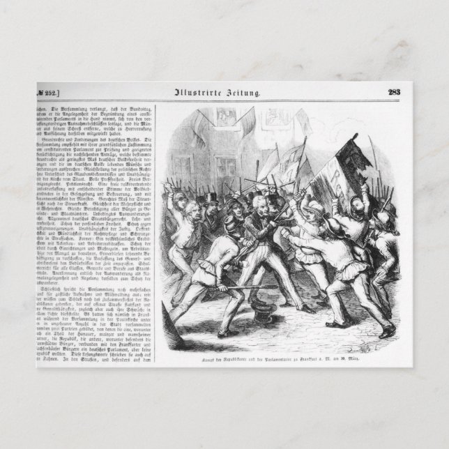 Cartão Postal Luta entre os Republicanos e o Parlamento (Frente)