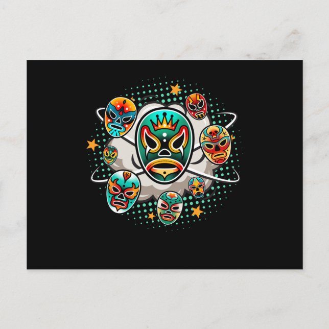 Cartão Postal Luta Lucha Libre Mask México (Frente)