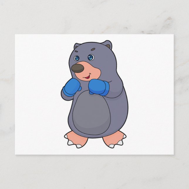 Cartão Postal Lutador de boxe mole Luvas de boxe (Frente)