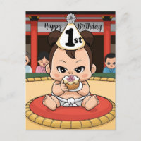 lutador de sumô bebê de 1º aniversário