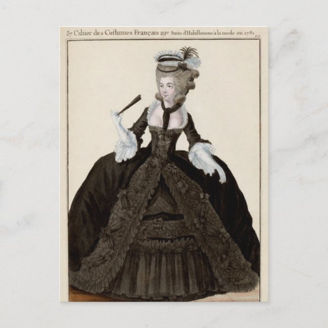 Cartão Postal Lutando com a placa de Posto do século 18 (Frente)