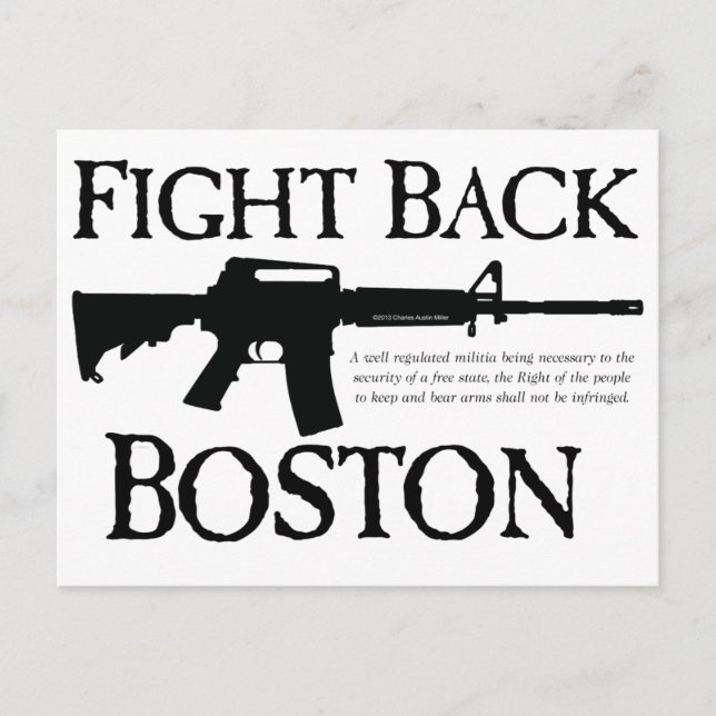 CARTÃO POSTAL LUTE DE VOLTA, BOSTON! (Frente)