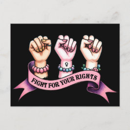 Cartão Postal Lute Por Seus Direitos Feministas