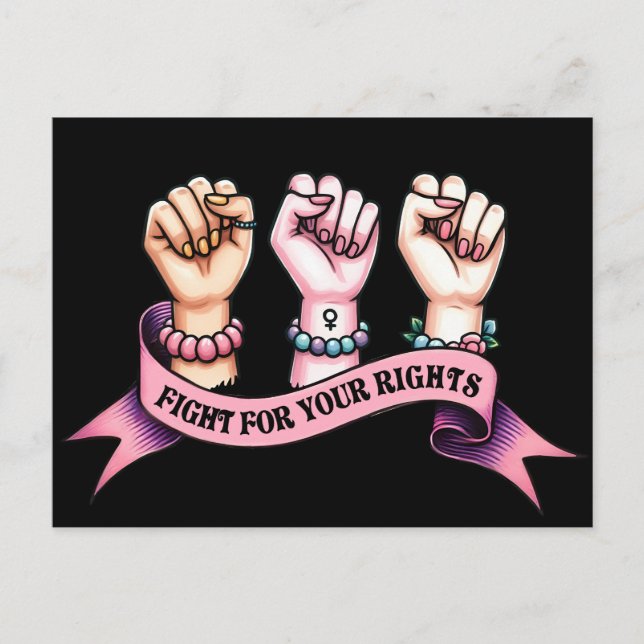 Cartão Postal Lute Por Seus Direitos Feministas (Frente)
